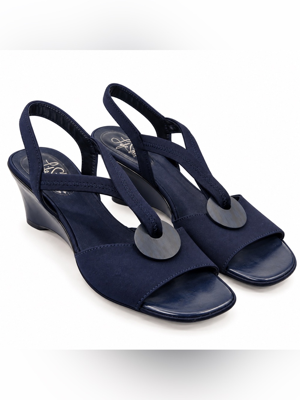 LifeStride Finesse Libra heeled sandals in navy blue Slingback